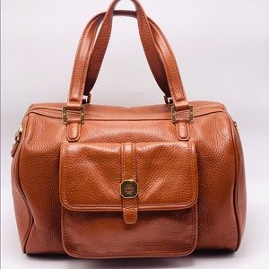 EUC Tory Burch Brown Leather Barrel Handbag